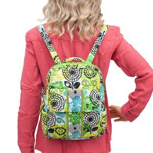 Vera Bradley Small Green Floral Quilted Backpack